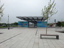 Der neu gestaltete Busbahnhof (ZOB) in Bad Neustadt